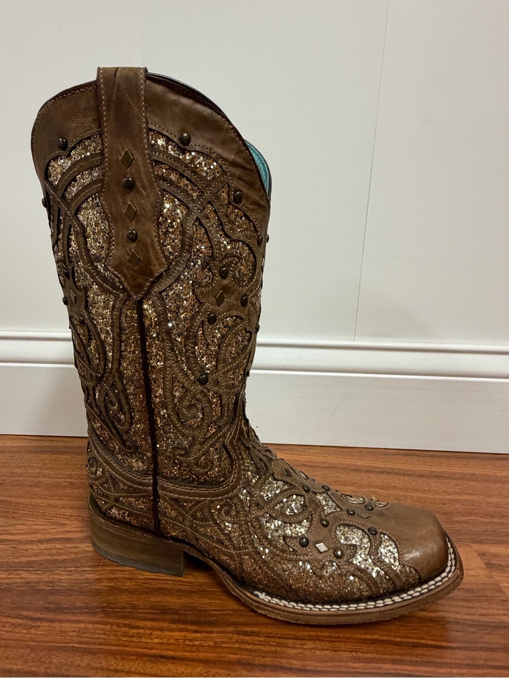 Corral Glitter Inlay Cowboy Boots - Picture 2 of 6